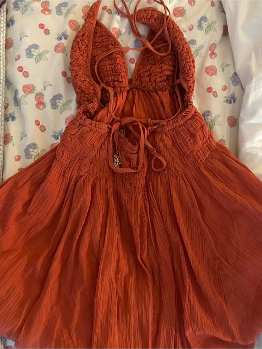 Free People Rust Orange Halter Mini Dress - Picture 2 of 2